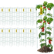 VEVOR Cages à Tomates Support pour Plantes Jardin Carré Acier 117 cm Vert 10PCS