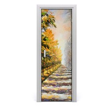 Tulup Autocollant de porte 75x205 cm autocollant - automne et hiver