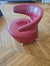 Fauteuil Design en Cuir CASSINA  Rouge Cartier 60cm