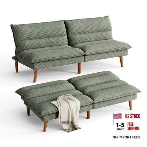 Futon sofa bed - futon, corduroy