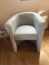 4 fauteuils de salon gris H 76 L63 P 64 siège rembourré avec accoudoir écocuir 