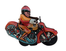 Petite Moto Friction Tole Lithographiée 9,2Cm Tres Bon Etat Mettoy England 1950