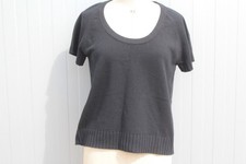 HERMES Pull Cachemire noir manches courtes T42 (59128)