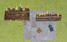 Lot de deux barrières en bois au1:72 éme pour jeux de type Wargame , Warhammer 