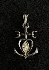 Croix De Camargue Provençale,Métal Basse Fusion Traitement Argent Vieilli