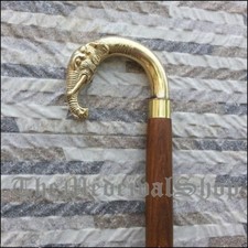 Canne de marche pliante en bois d'éléphant 36 pouces. Article cadeau avec poi...