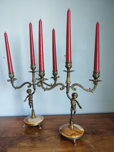 Paire chandeliers angelots - paire,