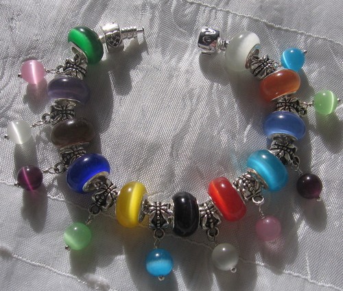 Bracelet perles oeil chat - bracelet,