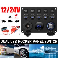 5 Gang Panneau de commutateur à bascule de bateau de voiture, Interrupteur