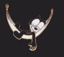 Pin's Folies *** Enamel badge Demons et merveilles Felix the cat hammock #US 159