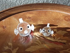 swarovski figurines Cristal Lot 2 Poissons Globe Très Mignons Deco Vitrine 