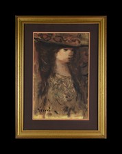 Dessin ancien, Sylvain Vigny 1903-1970. "Portrait de femme."