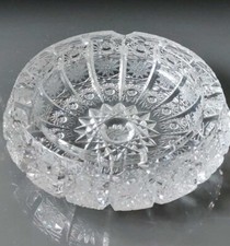 Cendrier Vide Poche En Cristal De Bohème. Motifs Étoilés Sophistiqués