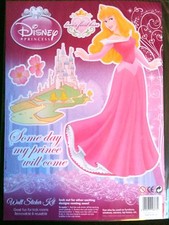 SET ADHÉSIFS 6 STICKERS DÉCORATION DISNEY PRINCESSE AURORE CHAMBRE ENFANT 