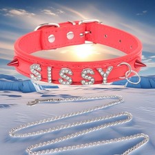 Collier de choker en chaîne métallique rouge personnalisé, cadeau BDSM, DIY