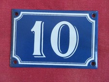 Plaque émaillée porte de rue  maison numéro 10