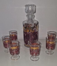 ✨ Coffret Luminarc vintage – 7 pièces : 1 bouteille + 6 verres sur pied