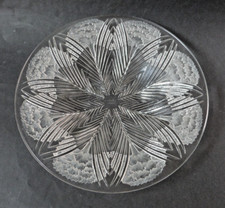 coupe plat en verre art déco René Lalique modèle œillets