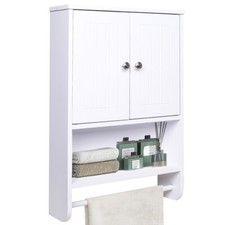 Armoire murale de cuisine, armoire de salle de bain murale blanche avec porte-se