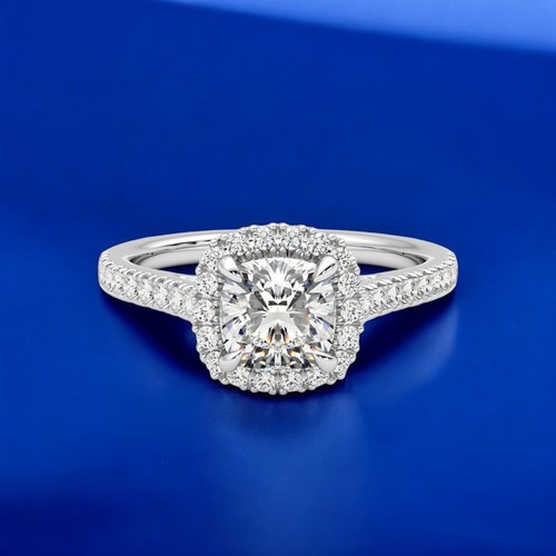 Bague diamant coussin - , platine
