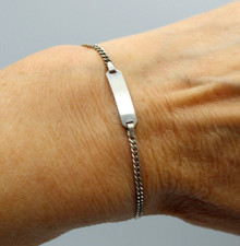 Bracelet identité Enfant en Argent Massif 925 non gravé Maille Gourmette L.15 cm