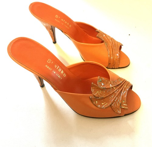 Sabot cuir orange - en,