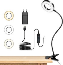 Lampe de Bureau à Pince 48 LED Flexible à 360°Lampe Lecture Clipsable 3 Modes