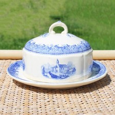 Ancien beurrier rond en faïence de Villeroy & Boch modèle Burgenland
