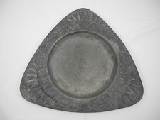 ancienne soucoupe pot de fleur zinc étain old zinc flower pot base déco shabby 