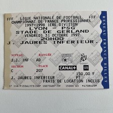 FOOTBALL BILLET / TICKET 31/10/1997 OL LYON - PARIS PSG STADE GERLAND DIVISON 1