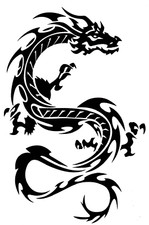 Sticker autocollant dragon
