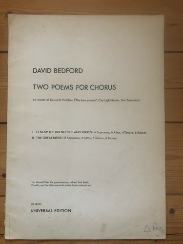 David bedford deux poèmes - bedford,