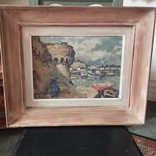  HUILE SUR TOILE SIGNEE JEAN LOUIS LE TOULLEC, PORTE AU VIN A CONCARNEAU. 1970