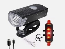 Éclairage Lampe de Vélo Rechargeable Avant et arrière USB LED 4 modes phares feu