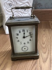 ancienne Pendule d'Officier De Voyage en bronze verres biseautés