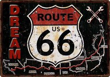 PLAQUE METAL ROUTE 66 / DREAM