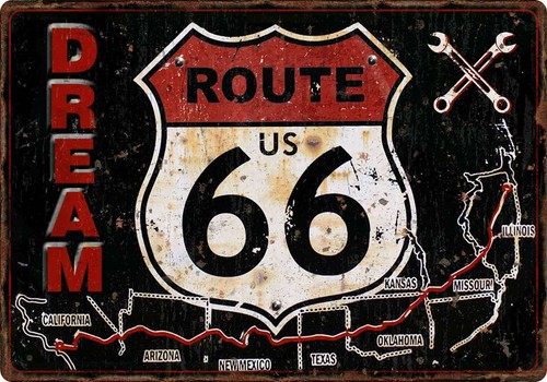 Plaque metal route dream - 66,