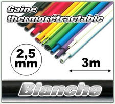 GW2.5-3# gaine thermorétractable blanche 2,5mm 3m ratio 2/1  gaine thermo blanc