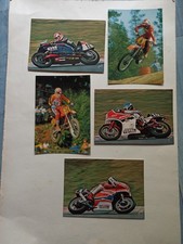 5 carte postale postcard moto