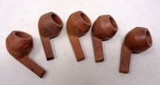 Lot de 5 têtes de pipe anciennes en bruyère - Jamais utilisée
