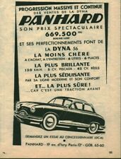 Publicité ancienne automobile Panhard 1956 issue de magazine