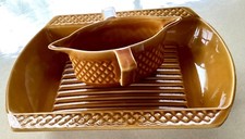 Grand plat à asperges céramique design contemporain Sarreguemines Digoin France