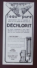 Publicité ancienne Dechlorit filtre eau potable 1931  advert