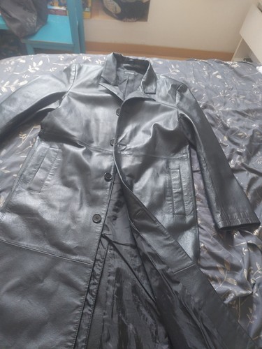 Manteau long cuir - cuir, porc