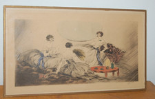 Gravure , groupe de femme