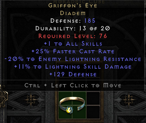 Griffon eye diadem - -20, +11