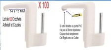 100 Crochets,Ca ne Tombe Plus,Coudé et Adhésif,Tringle Rideaux,Fenêtre,Porte PVC