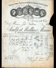 MAUBEUGE (59) USINE FORGES / MACHINES-OUTILS "SCULFORT , MALLIAR & MEURICE" 1891