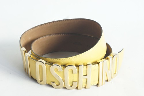 Moschino ceinture cuir jaune - moschino,