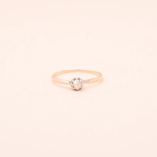 Bague solitaire rose ancien - bague,